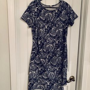 PinkBlush maternity dress in blue paisley